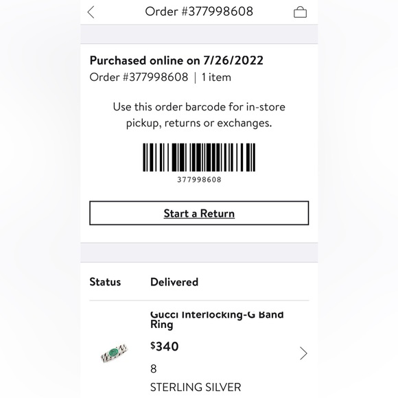 GUCCI- “G” Sterling Silver, Green Enamel, Interlocking Band Ring, Size 7.5 - Picture 6 of 15